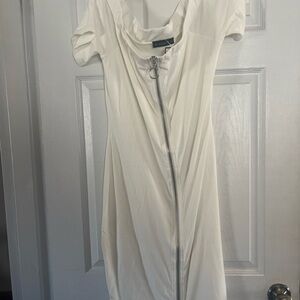 Soncy Womens Off Shoulder Dress with Double Zipper SIZE X LARGE New With Tags